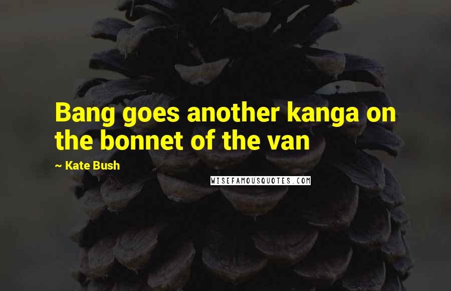 Kate Bush Quotes: Bang goes another kanga on the bonnet of the van