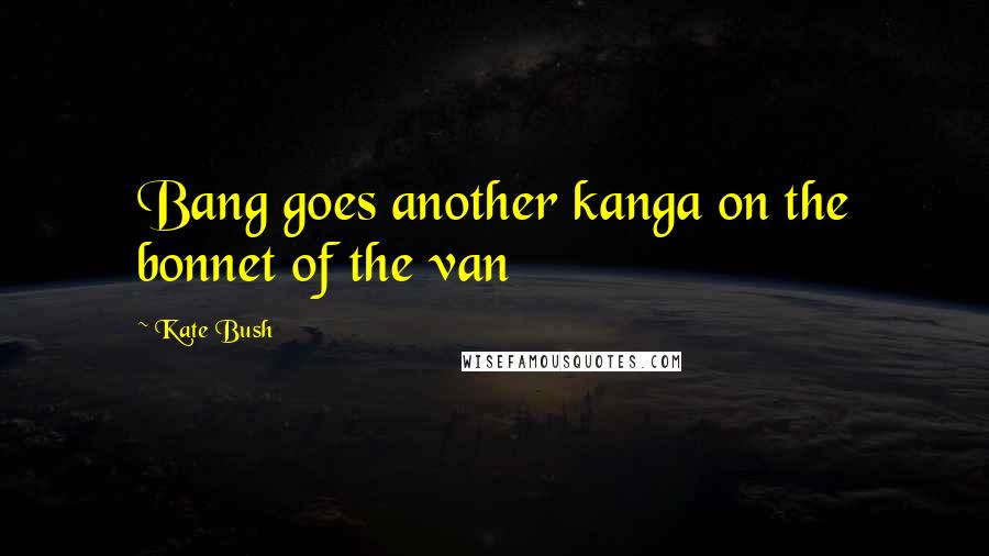 Kate Bush Quotes: Bang goes another kanga on the bonnet of the van