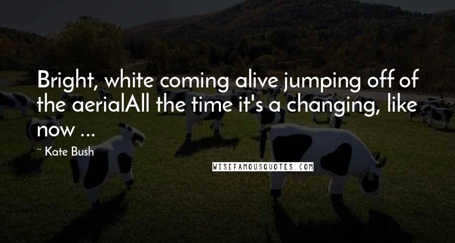 Kate Bush Quotes: Bright, white coming alive jumping off of the aerialAll the time it's a changing, like now ...