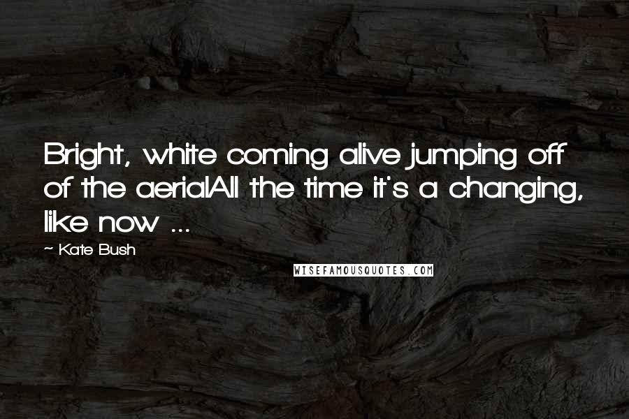 Kate Bush Quotes: Bright, white coming alive jumping off of the aerialAll the time it's a changing, like now ...
