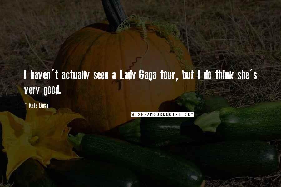 Kate Bush Quotes: I haven't actually seen a Lady Gaga tour, but I do think she's very good.