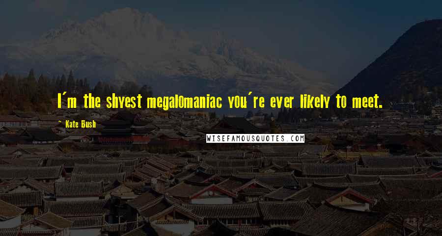 Kate Bush Quotes: I'm the shyest megalomaniac you're ever likely to meet.