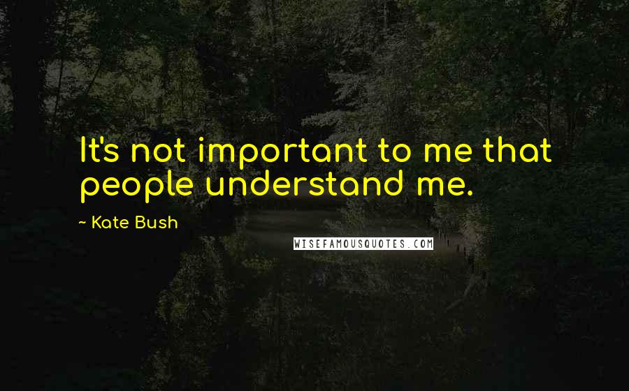 Kate Bush Quotes: It's not important to me that people understand me.