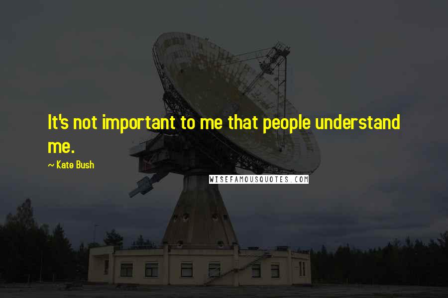 Kate Bush Quotes: It's not important to me that people understand me.