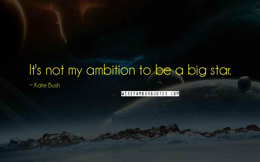 Kate Bush Quotes: It's not my ambition to be a big star.