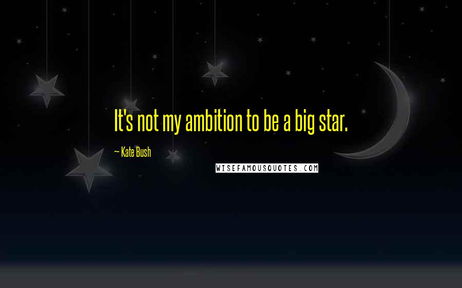 Kate Bush Quotes: It's not my ambition to be a big star.