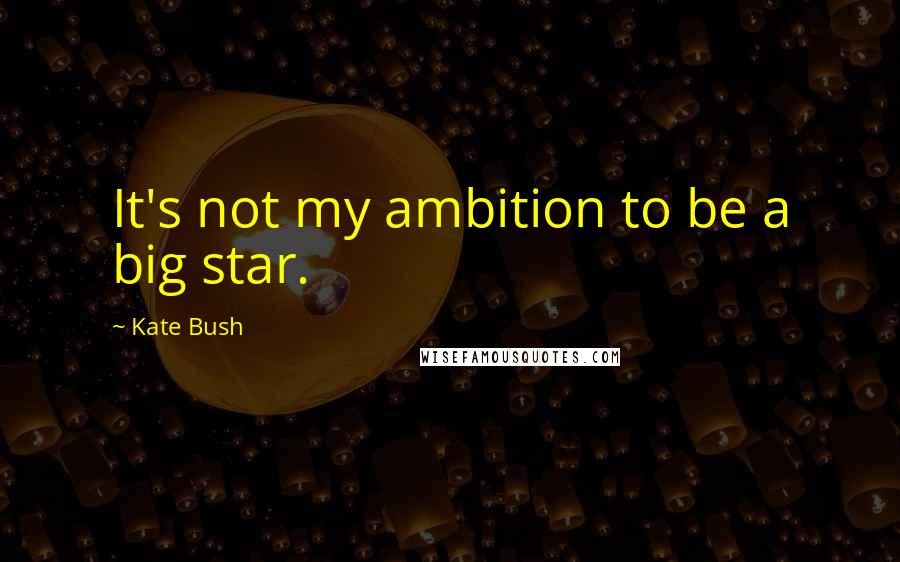 Kate Bush Quotes: It's not my ambition to be a big star.