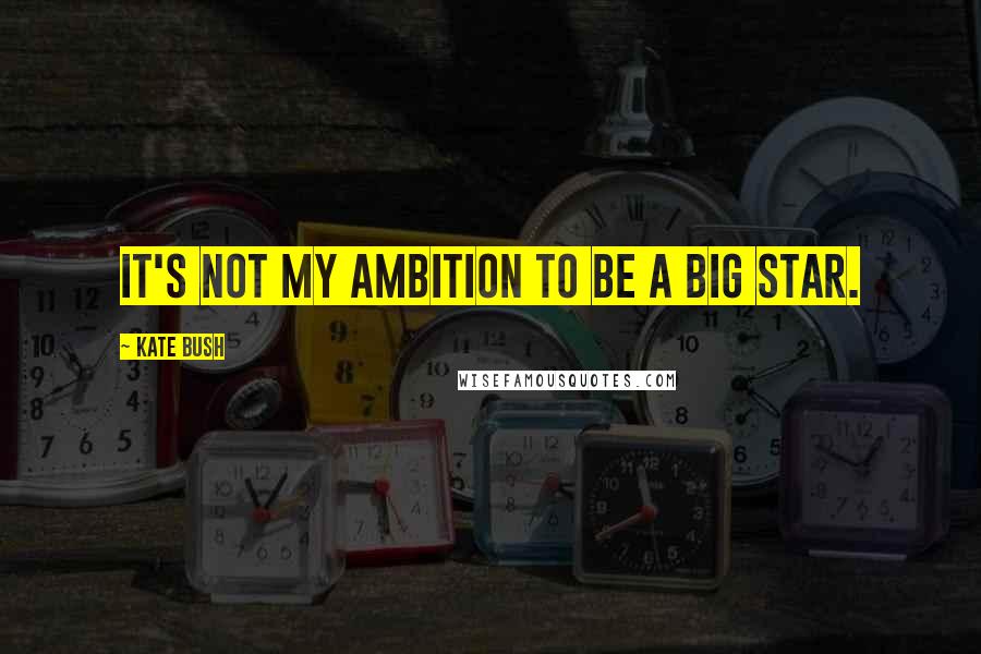 Kate Bush Quotes: It's not my ambition to be a big star.