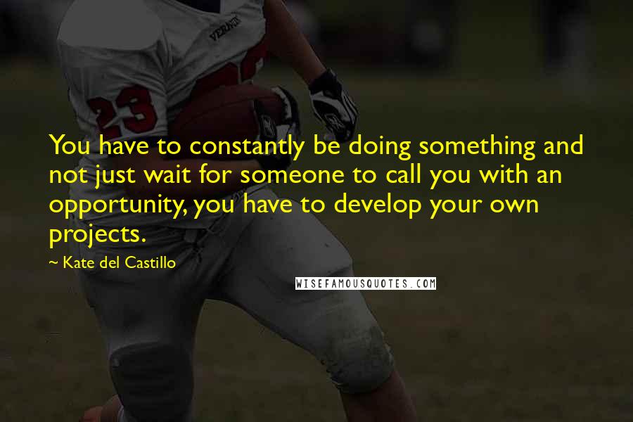 Kate Del Castillo Quotes: You have to constantly be doing something and not just wait for someone to call you with an opportunity, you have to develop your own projects.