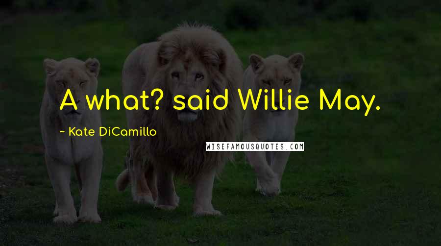 Kate DiCamillo Quotes: A what? said Willie May.