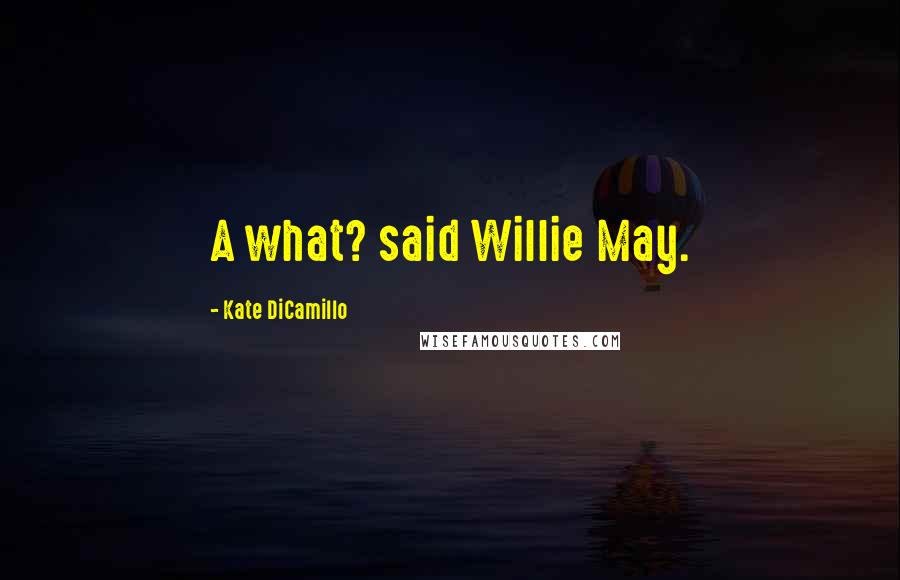 Kate DiCamillo Quotes: A what? said Willie May.