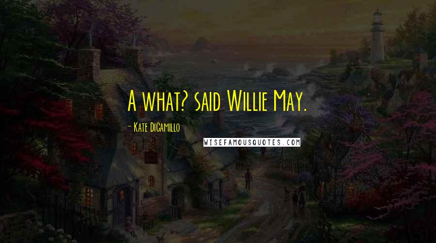 Kate DiCamillo Quotes: A what? said Willie May.