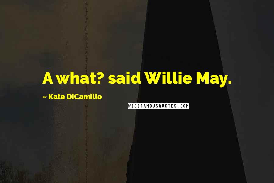 Kate DiCamillo Quotes: A what? said Willie May.