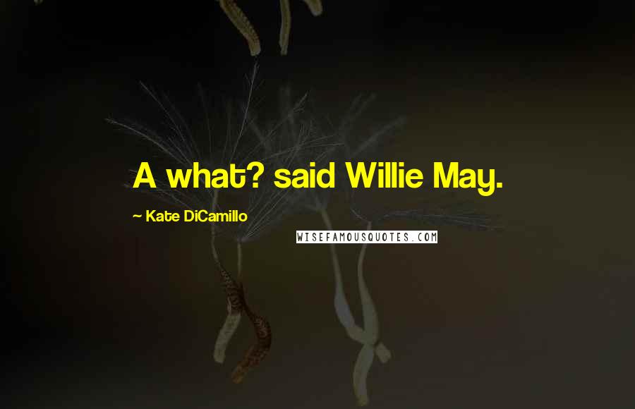 Kate DiCamillo Quotes: A what? said Willie May.