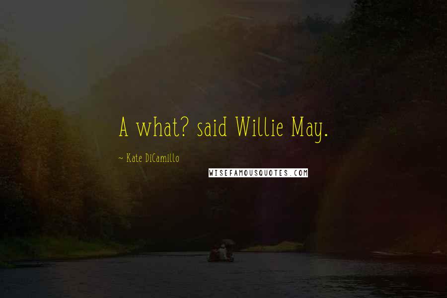 Kate DiCamillo Quotes: A what? said Willie May.