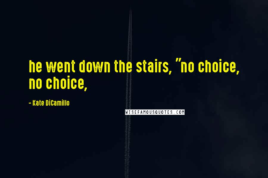 Kate DiCamillo Quotes: he went down the stairs, "no choice, no choice,