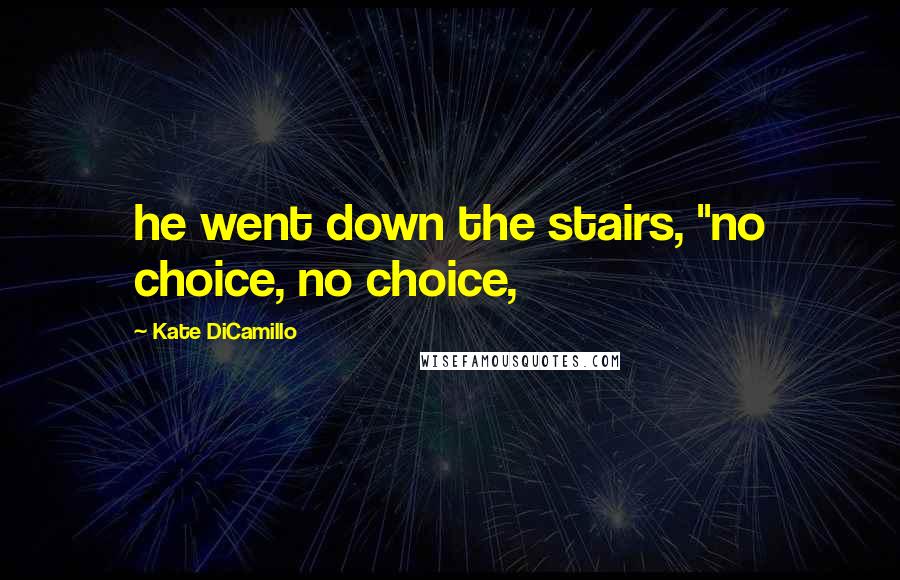 Kate DiCamillo Quotes: he went down the stairs, "no choice, no choice,