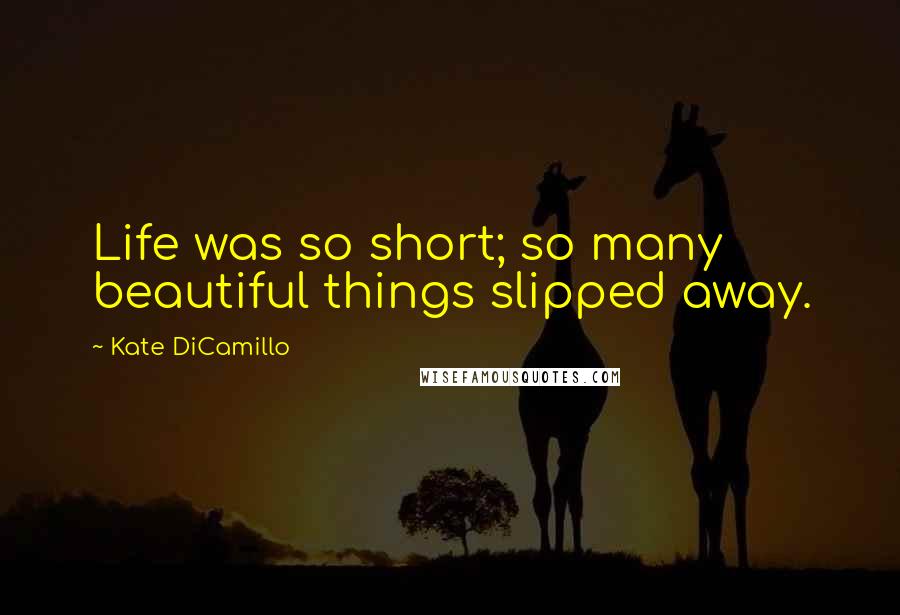 Kate DiCamillo Quotes: Life was so short; so many beautiful things slipped away.