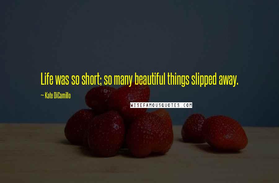 Kate DiCamillo Quotes: Life was so short; so many beautiful things slipped away.