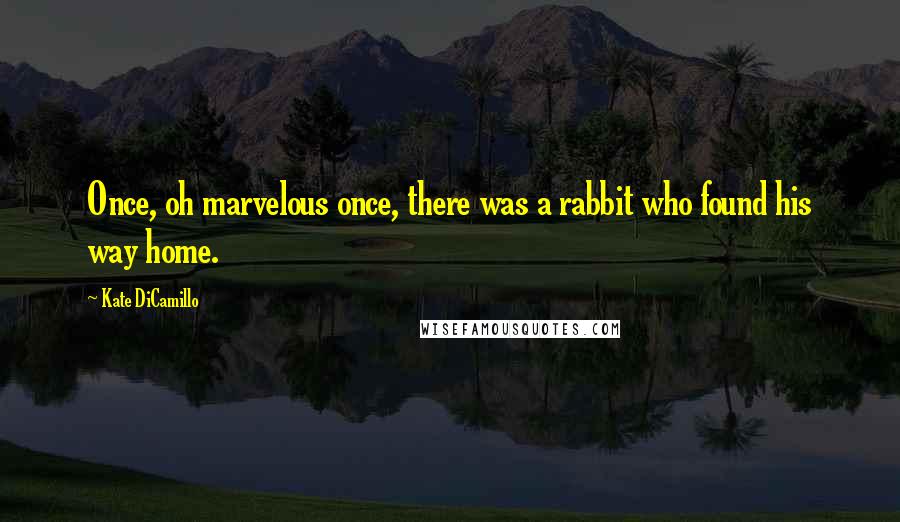 Kate DiCamillo Quotes: Once, oh marvelous once, there was a rabbit who found his way home.