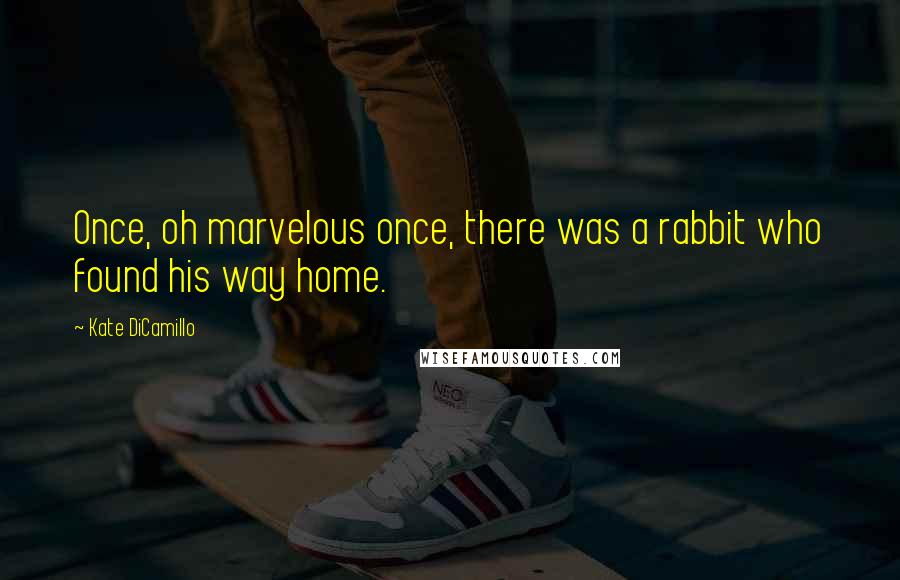 Kate DiCamillo Quotes: Once, oh marvelous once, there was a rabbit who found his way home.