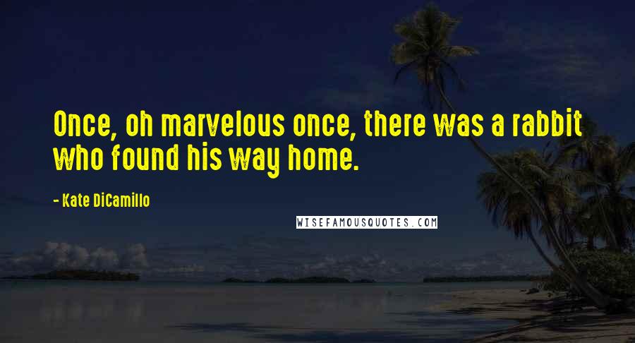 Kate DiCamillo Quotes: Once, oh marvelous once, there was a rabbit who found his way home.