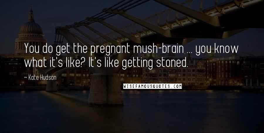 Kate Hudson Quotes: You do get the pregnant mush-brain ... you know what it's like? It's like getting stoned.