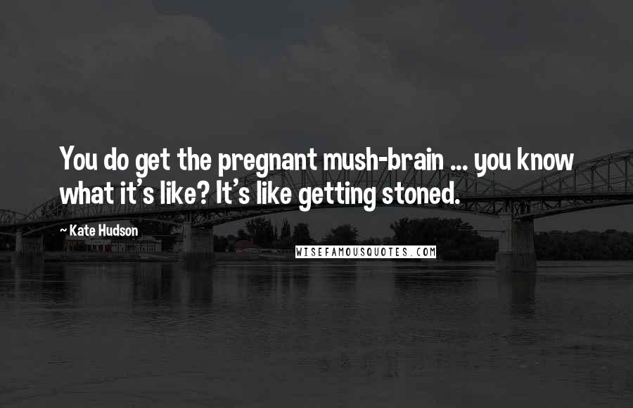 Kate Hudson Quotes: You do get the pregnant mush-brain ... you know what it's like? It's like getting stoned.