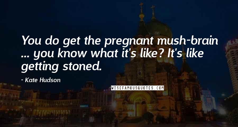 Kate Hudson Quotes: You do get the pregnant mush-brain ... you know what it's like? It's like getting stoned.