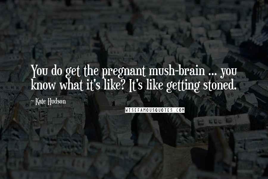 Kate Hudson Quotes: You do get the pregnant mush-brain ... you know what it's like? It's like getting stoned.