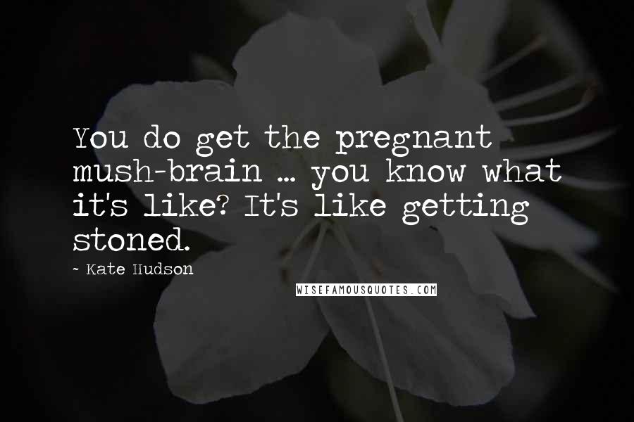Kate Hudson Quotes: You do get the pregnant mush-brain ... you know what it's like? It's like getting stoned.