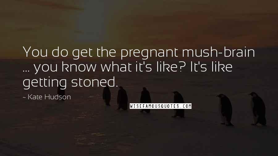 Kate Hudson Quotes: You do get the pregnant mush-brain ... you know what it's like? It's like getting stoned.