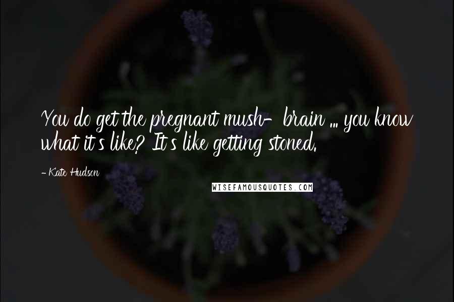 Kate Hudson Quotes: You do get the pregnant mush-brain ... you know what it's like? It's like getting stoned.