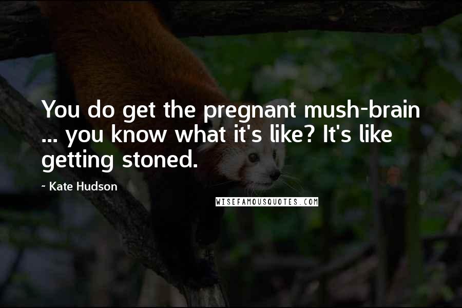 Kate Hudson Quotes: You do get the pregnant mush-brain ... you know what it's like? It's like getting stoned.