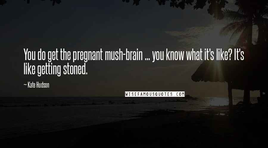Kate Hudson Quotes: You do get the pregnant mush-brain ... you know what it's like? It's like getting stoned.