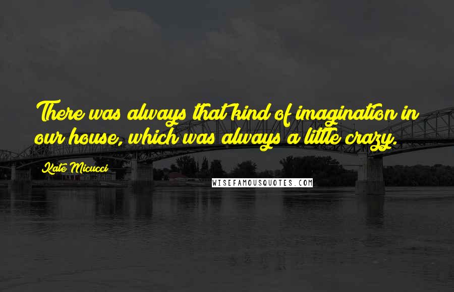 Kate Micucci Quotes: There was always that kind of imagination in our house, which was always a little crazy.