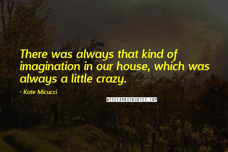 Kate Micucci Quotes: There was always that kind of imagination in our house, which was always a little crazy.