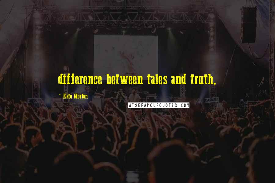 Kate Morton Quotes: difference between tales and truth,