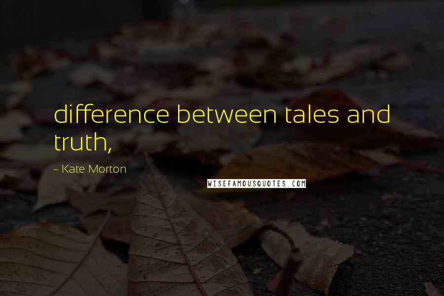 Kate Morton Quotes: difference between tales and truth,