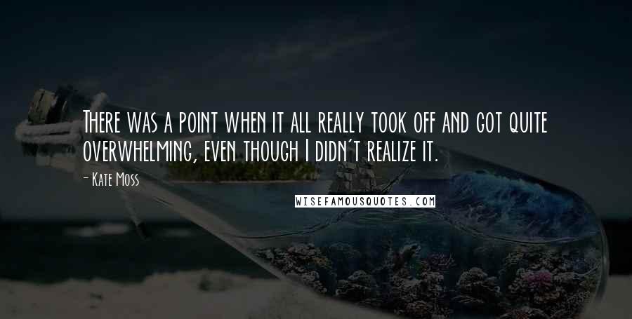 Kate Moss Quotes: There was a point when it all really took off and got quite overwhelming, even though I didn't realize it.