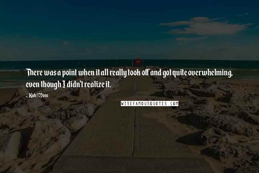 Kate Moss Quotes: There was a point when it all really took off and got quite overwhelming, even though I didn't realize it.