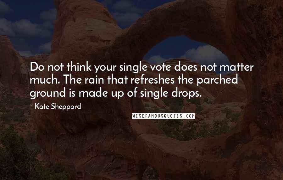 Kate Sheppard Quotes: Do not think your single vote does not matter much. The rain that refreshes the parched ground is made up of single drops.