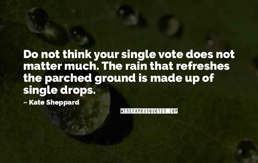 Kate Sheppard Quotes: Do not think your single vote does not matter much. The rain that refreshes the parched ground is made up of single drops.