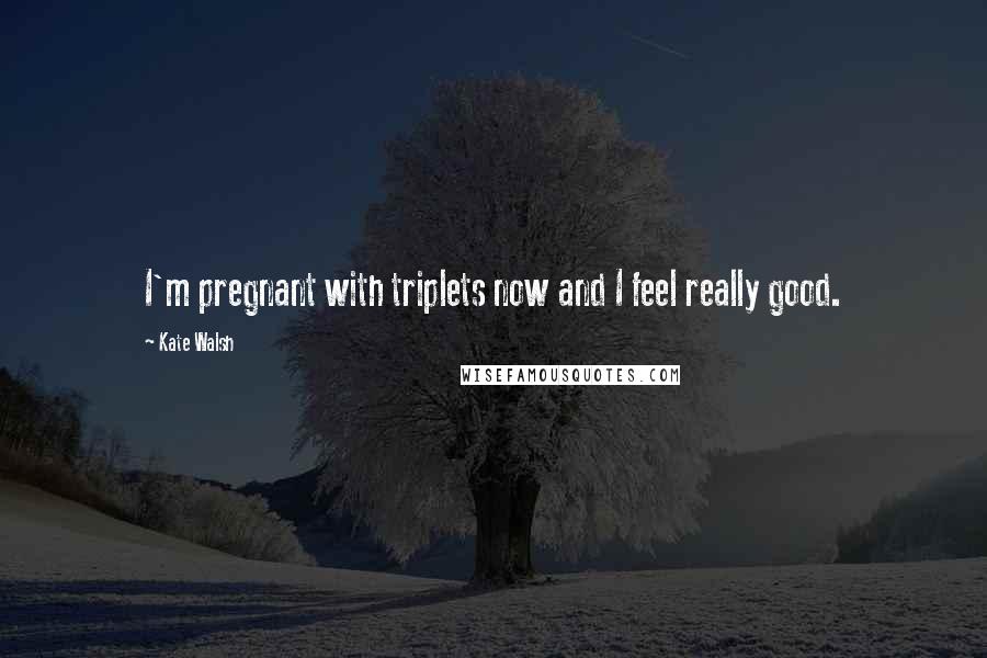 Kate Walsh Quotes: I'm pregnant with triplets now and I feel really good.