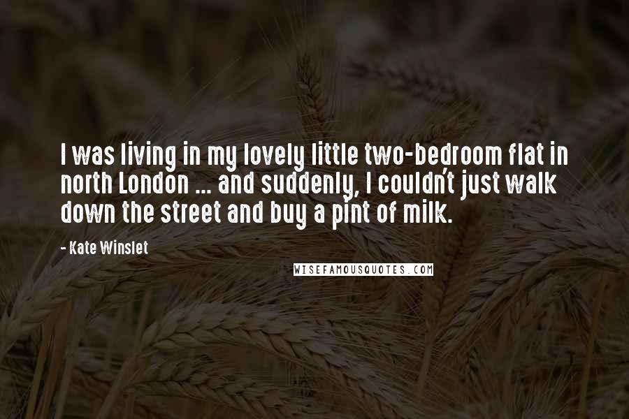 Kate Winslet Quotes: I was living in my lovely little two-bedroom flat in north London ... and suddenly, I couldn't just walk down the street and buy a pint of milk.