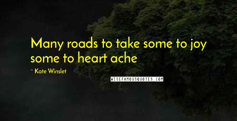 Kate Winslet Quotes: Many roads to take some to joy some to heart ache