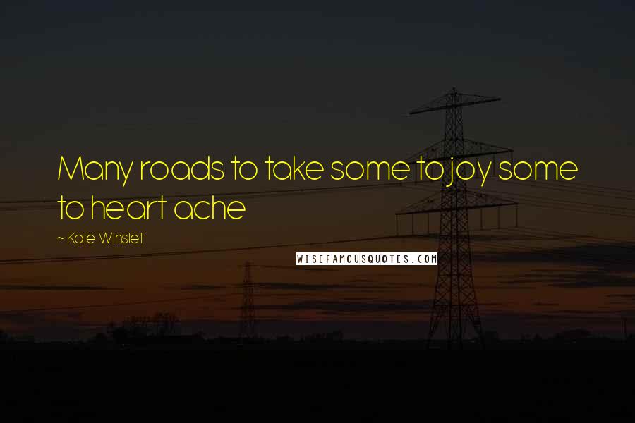 Kate Winslet Quotes: Many roads to take some to joy some to heart ache