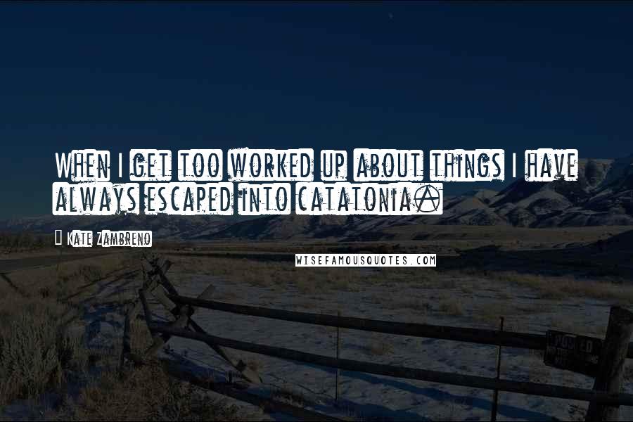 Kate Zambreno Quotes: When I get too worked up about things I have always escaped into catatonia.