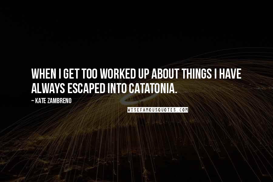Kate Zambreno Quotes: When I get too worked up about things I have always escaped into catatonia.