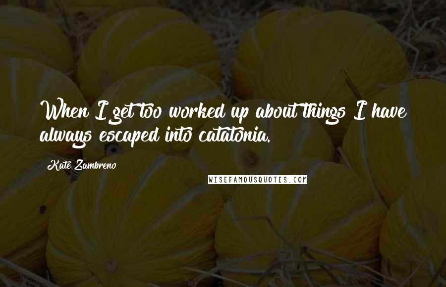 Kate Zambreno Quotes: When I get too worked up about things I have always escaped into catatonia.